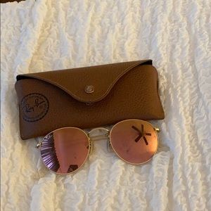 Ray Ban Round Flash Lenses in Copper Flash